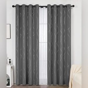 Grey Blackout Curtains 108”